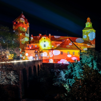 Friedensburg am Abend - beleuchtet - 100 Jahre